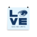 Love Sees No Limits (Halftone Stacked Design, Poster)