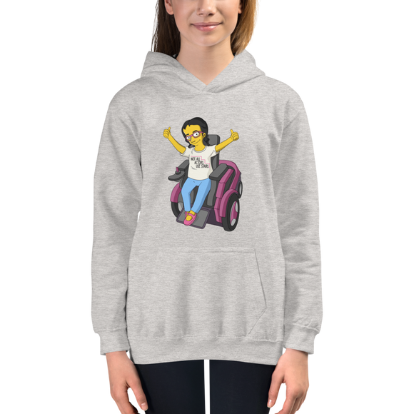 kid's hoodie Not All Actor Use Stairs yellow cartoon Raising Dion Esperanza Netflix Sammi Haney ableism disability rights inclusion wheelchair actors disabilities actress