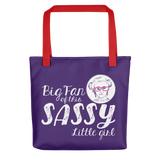 Big Fan of this Sassy Little Girl (Esperanza - Raising Dion) Purple Tote Bag