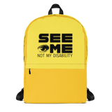 school backpack See me not my disability wheelchair invisible acceptance special needs awareness diversity inclusion inclusivity 