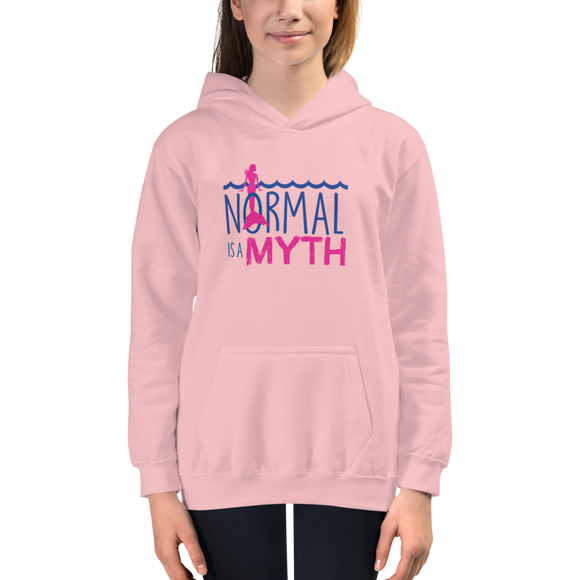 kid's hoodie normal is a myth mermaid peer pressure popularity disability special needs awareness inclusivity acceptance
