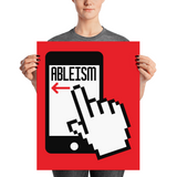 poster ableism swipe left disablism disability discrimination prejudice inferior activism special needs awareness diversity wheelchair non-disabled able-bodied