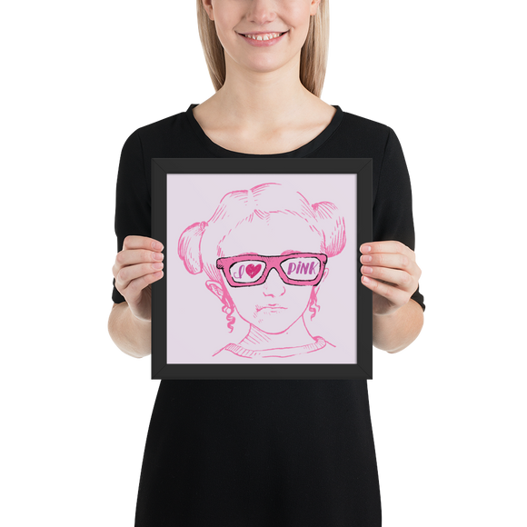framed poster I love Pink pink glasses love luv heart Raising Dion Esperanza fan Netflix Sammi Haney