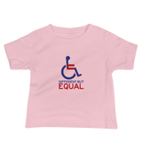 Different but Equal (Disability Equality Logo) Baby Shirt White/Pink
