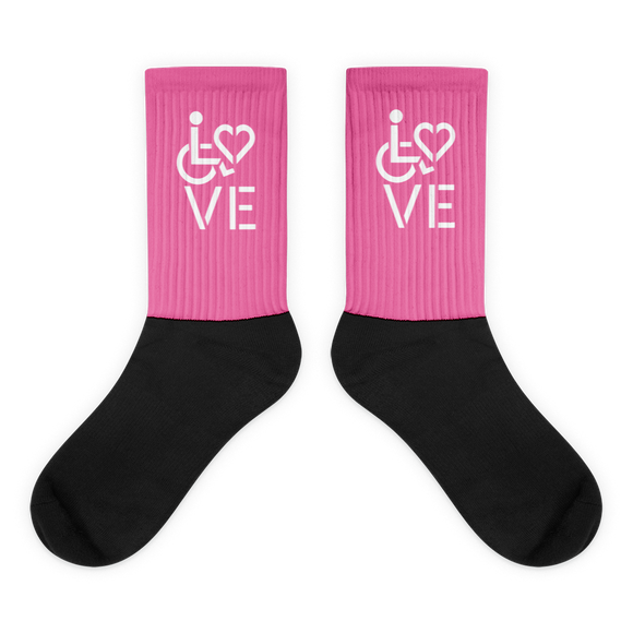 socks showing love for the special needs community heart disability wheelchair diversity awareness acceptance disabilities inclusivity inclusion