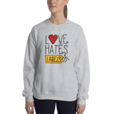 sweatshirt Love Hates Labels disability special needs awareness diversity wheelchair inclusion inclusivity acceptance
