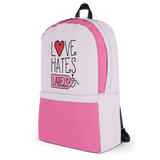 Love Hates Labels (Pink Backpack)