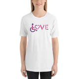 Shirt showing love for the special needs community heart disability wheelchair diversity awareness acceptance disabilities inclusivity inclusion