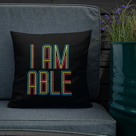 pillow I am Able abled ability abilities differently abled differently-abled able-bodied disabilities people disability disabled wheelchair