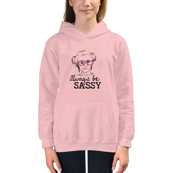 kid's hoodie Always be Sassy Sammi Haney Esperanza Netflix Raising Dion fan wheelchair pink glasses sass disability osteogenesis imperfecta OI