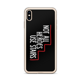 Not All Heroes Use Stairs (Black iPhone Case)