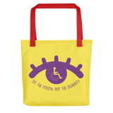 See the Person, Not the Disability (Eyelash Design) Yellow Tote Bag