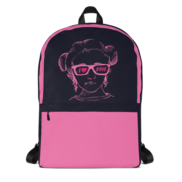 backpack school I love Pink pink glasses love luv heart Raising Dion Esperanza fan Netflix Sammi Haney