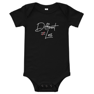 baby onesie babysuit bodysuit Different Does Not Equal Less Netflix Raising Dion Esperanza Sammi Haney #DDNEL disability inclusion wheelchair awareness