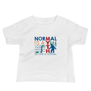 baby shirt normal is a myth big foot loch ness lochness yeti sasquatch disability special needs awareness inclusivity acceptance activism