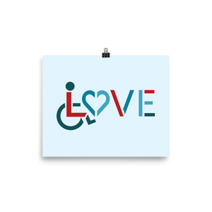 poster showing love for the special needs community heart disability wheelchair diversity awareness acceptance disabilities inclusivity inclusion