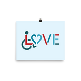 poster showing love for the special needs community heart disability wheelchair diversity awareness acceptance disabilities inclusivity inclusion