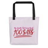 tote bag pink My Genetic Test Came Back 100 Sass sassy DNA 100 100% results Raising Dion Esperanza Sammi Haney rare disease chromosomes