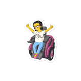 sticker Not All Actor Use Stairs yellow cartoon Raising Dion Esperanza Netflix Sammi Haney ableism disability rights inclusion wheelchair actors disabilities actress