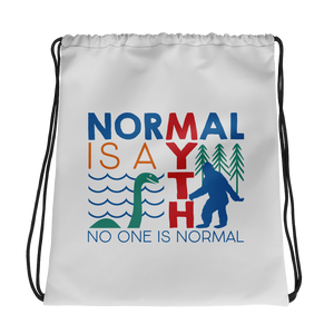 drawstring bag normal is a myth big foot loch ness lochness yeti sasquatch disability special needs awareness inclusivity acceptance activism