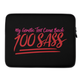 laptop sleeve My Genetic Test Came Back 100 Sass sassy DNA 100 100% results Raising Dion Esperanza Sammi Haney rare disease chromosomes