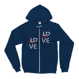 Love (for the Speical Needs Community) Zip-Up Hoodie Sweater (Fits Small)