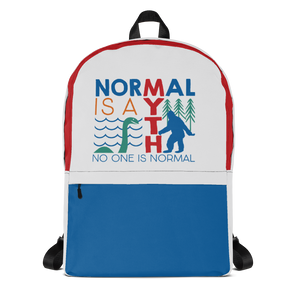 school backpack normal is a myth big foot loch ness lochness yeti sasquatch disability special needs awareness inclusivity acceptance activism