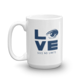 Love Sees No Limits (Halftone Stacked Design, Mug)
