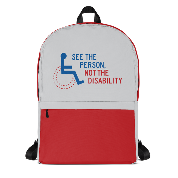 backpack school see the person not the disability wheelchair inclusion inclusivity acceptance special needs awareness diversity