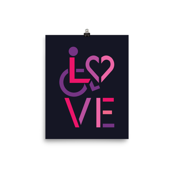 poster showing love for the special needs community heart disability wheelchair diversity awareness acceptance disabilities inclusivity inclusion