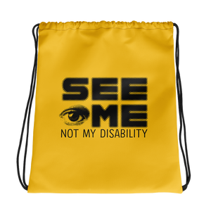 drawstring bag See me not my disability wheelchair invisible acceptance special needs awareness diversity inclusion inclusivity 