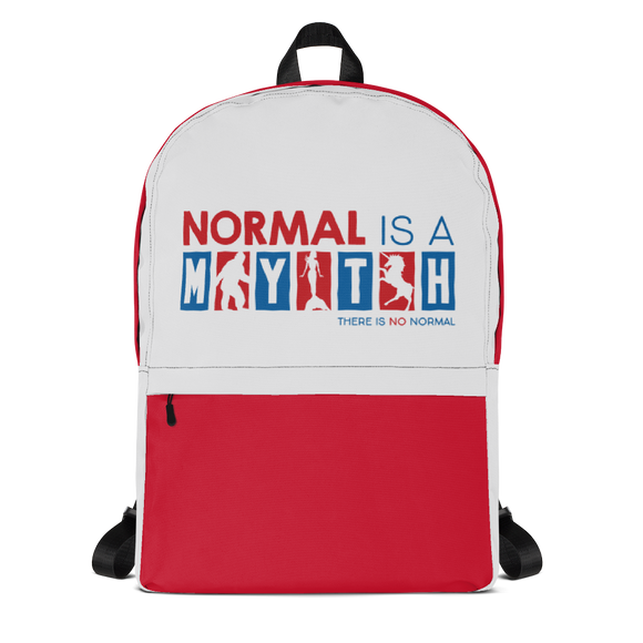 backpack school normal is a myth big foot mermaid unicorn peer pressure popularity disability special needs awareness inclusivity acceptance activism
