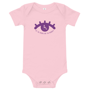 baby onesie babysuit bodysuit see the person not the disability wheelchair inclusion inclusivity acceptance special needs awareness diversity