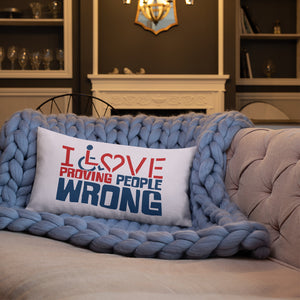 pillow I love proving people wrong expectations disability special needs awareness wheelchair impaired assumptions