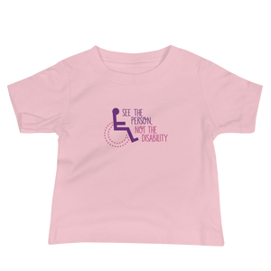 baby shirt see the person not the disability wheelchair inclusion inclusivity acceptance special needs awareness diversity