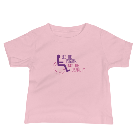 baby shirt see the person not the disability wheelchair inclusion inclusivity acceptance special needs awareness diversity