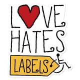 Love Hates Labels Sticker (Orange)