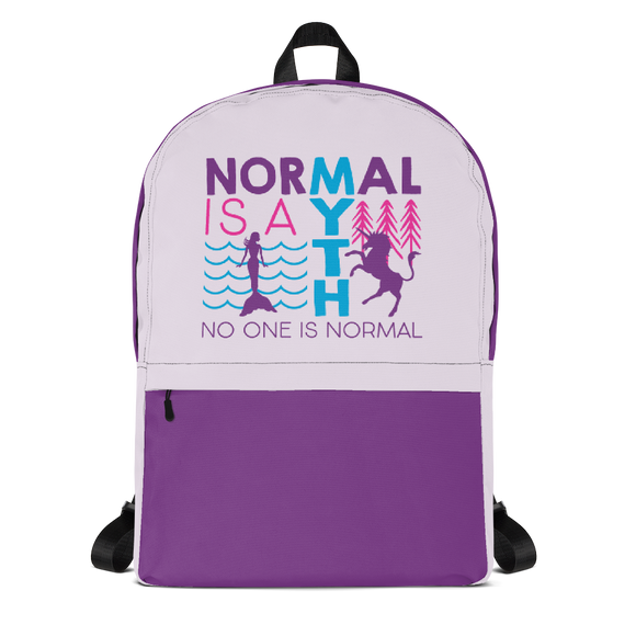 school backpack normal is a myth mermaid unicorn peer pressure popularity disability special needs awareness inclusivity acceptance