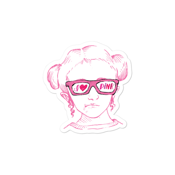 sticker I love Pink pink glasses love luv heart Raising Dion Esperanza fan Netflix Sammi Haney