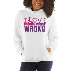 hoodie I love proving the world wrong expectations disability special needs awareness wheelchair impaired assumptions