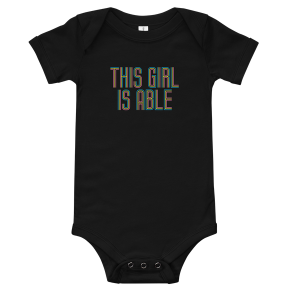 baby onesie babysuit bodysuit This Girl is Able abled ability abilities differently abled able-bodied disabilities girl power disability disabled wheelchair