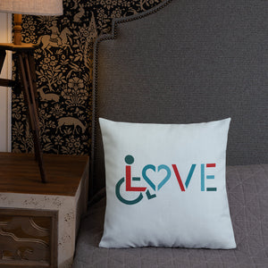 pillow showing love for the special needs community heart disability wheelchair diversity awareness acceptance disabilities inclusivity inclusion
