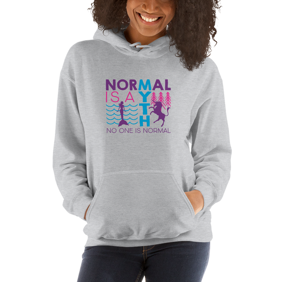 hoodie normal is a myth mermaid unicorn peer pressure popularity disability special needs awareness inclusivity acceptance