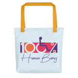 100% Human Being (Light Blue Tote Bag)
