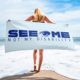 beach towel See me not my disability wheelchair invisible acceptance special needs awareness diversity inclusion inclusivity 