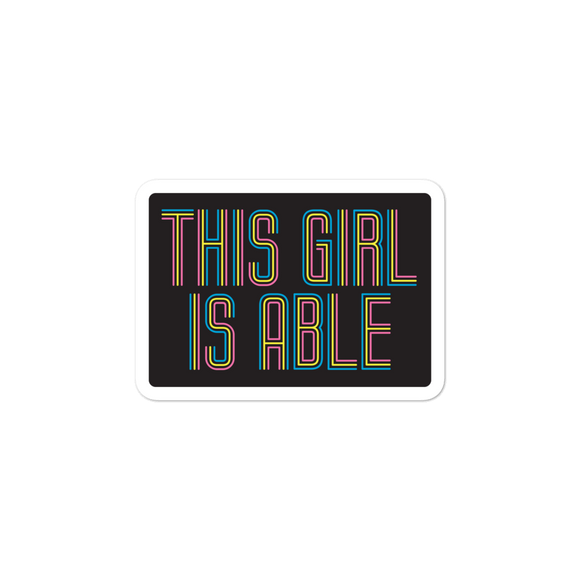 sticker This Girl is Able abled ability abilities differently abled able-bodied disabilities girl power disability disabled wheelchair