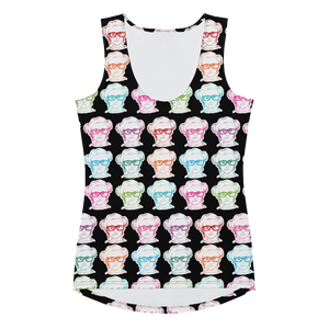 Women's Tank top Print all over Colored Faces of Sammi Haney Esperanza Netflix Raising Dion fan sassy wheelchair pink glasses disability osteogenesis imperfecta OI