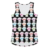 Women's Tank top Print all over Colored Faces of Sammi Haney Esperanza Netflix Raising Dion fan sassy wheelchair pink glasses disability osteogenesis imperfecta OI