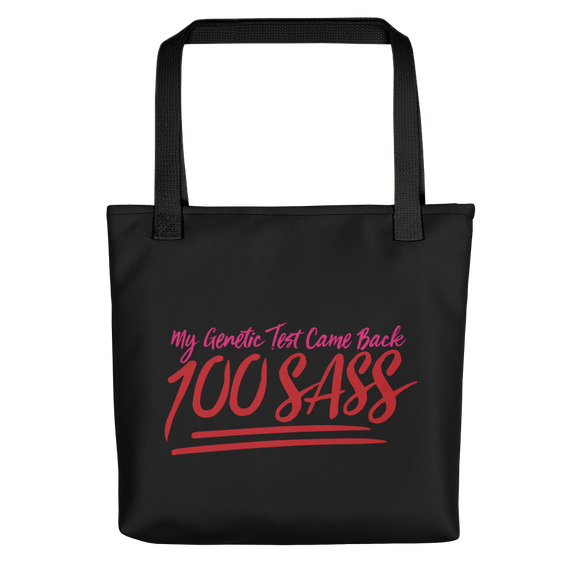 tote bag My Genetic Test Came Back 100 Sass sassy DNA 100 100% results Raising Dion Esperanza Sammi Haney rare disease chromosomes