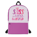 backpack school sass is never wasted sassy Raising Dion Esperanza fan Netflix Sammi Haney girl wheelchair pink glasses disability osteogenesis imperfecta